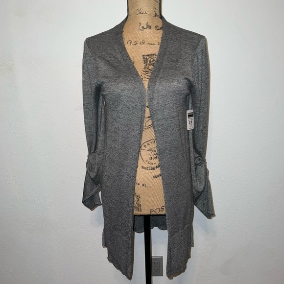 Poof! Sweaters - NWT POOF New York open front dark gray cardigan